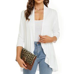 Women's Open Front 3/4 Sleeve Soft Cardigan